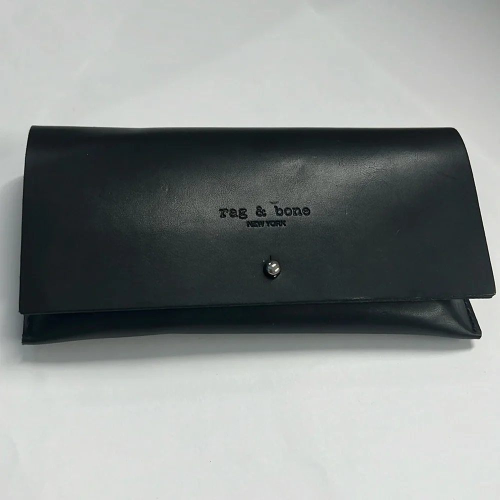 Rag and Bone Black Leather Eye Glasses Sunglasses Clutch